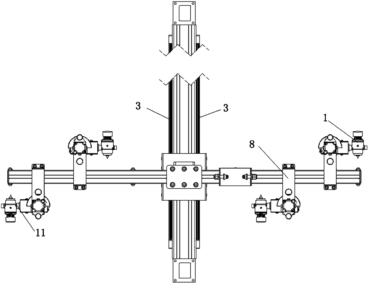 A spray gun angle automatic adjustment system