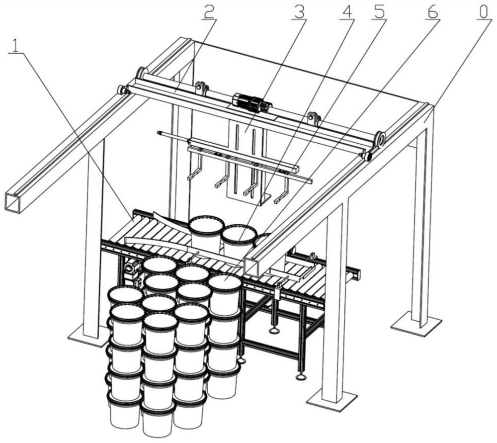 Plastic drum stacking machine and stacking method
