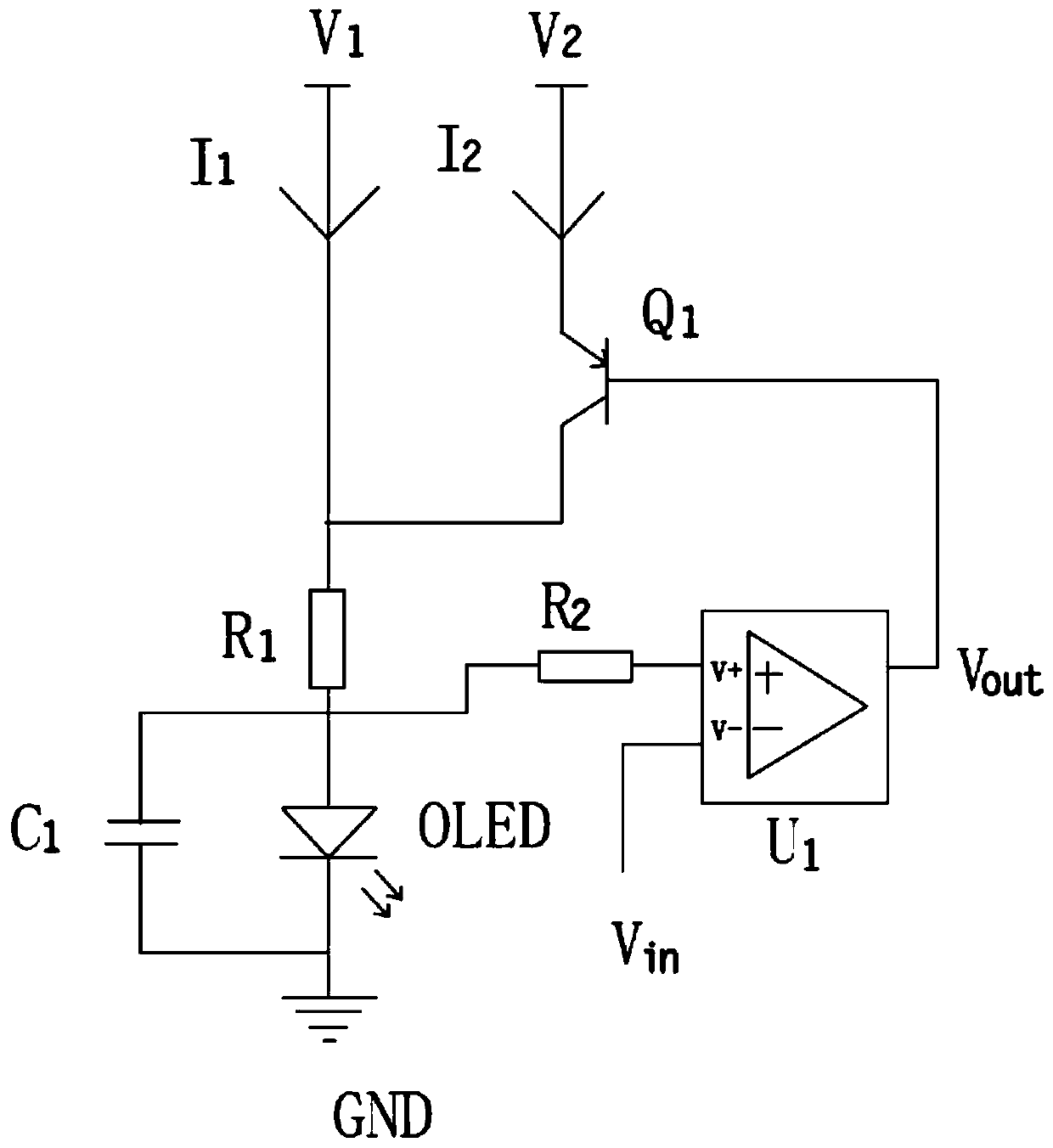 An oled screen drive circuit with a fuse type anti-short circuit structure