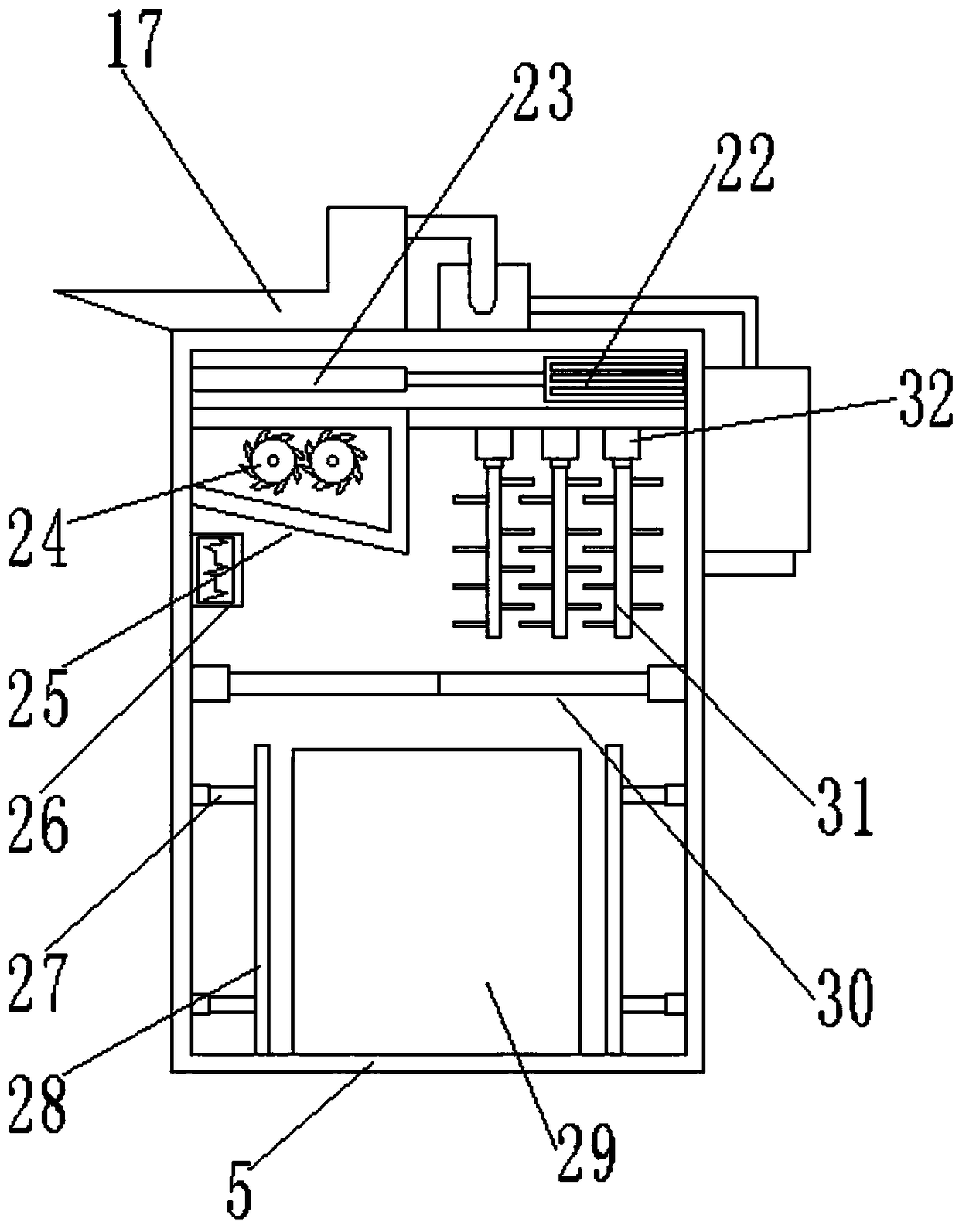 Organic waste crushing and recycling device for agricultural production
