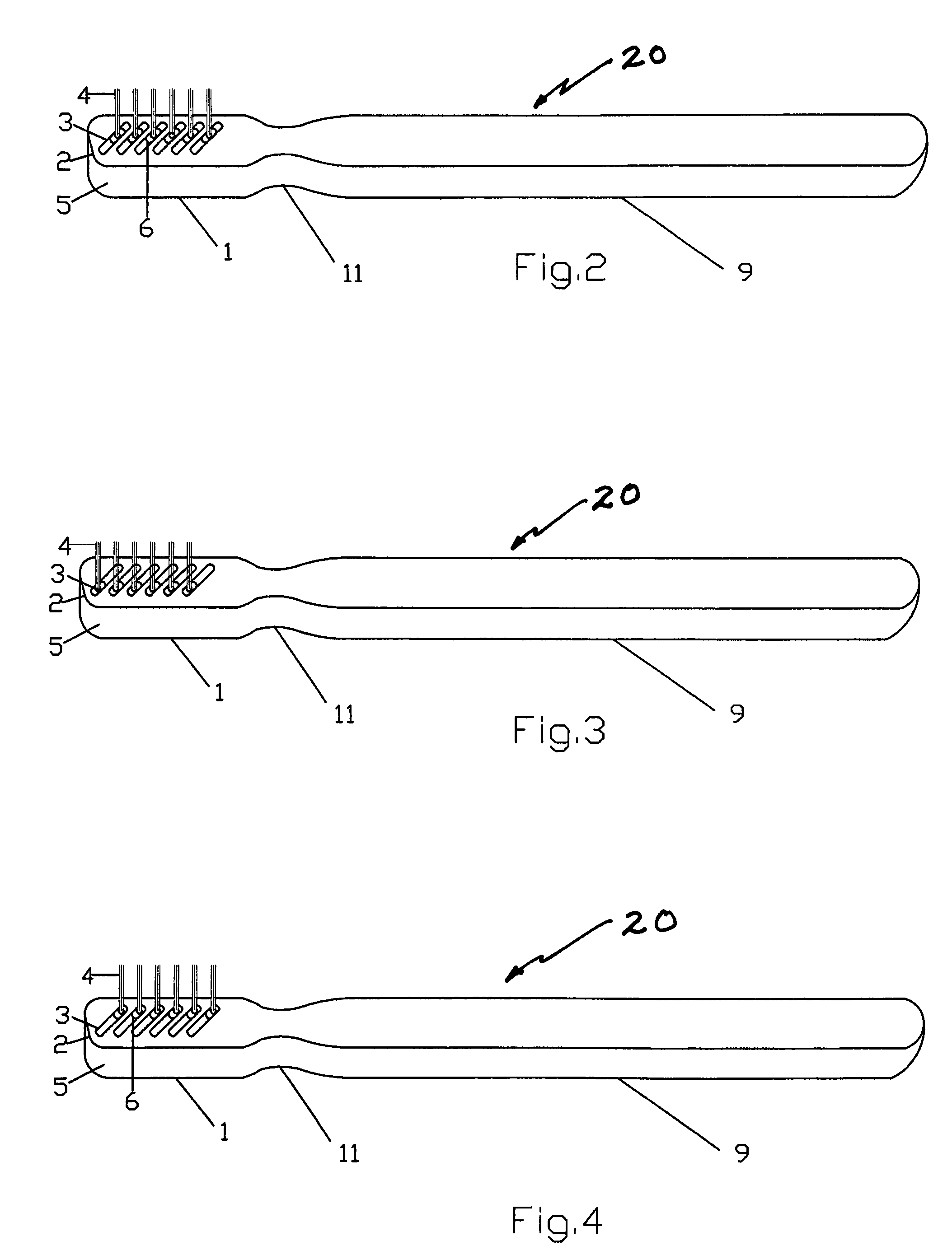 Toothbrush with independently mobile bristle groups for vertical brushing of teeth