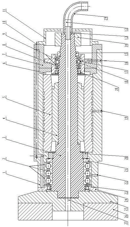 Electric spindle device for face grinding