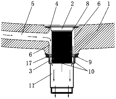 Dual wash basin water discharging device