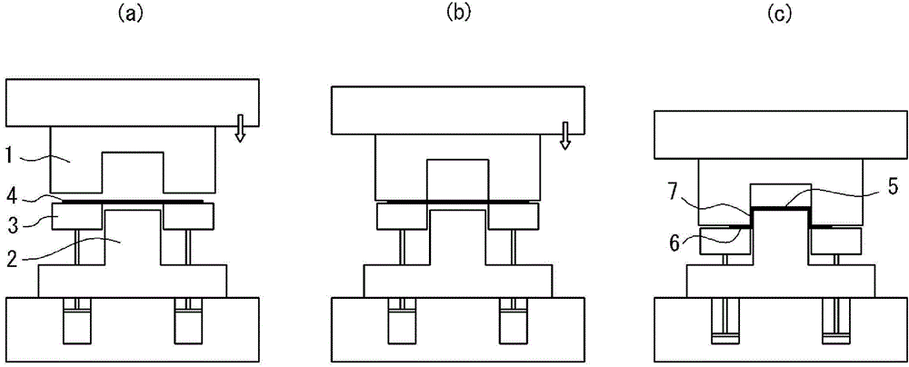 Warm press forming method and automobile frame component