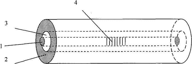 Inner wall fused and embedded single-mode polarization maintaining fiber grating and preparation method thereof