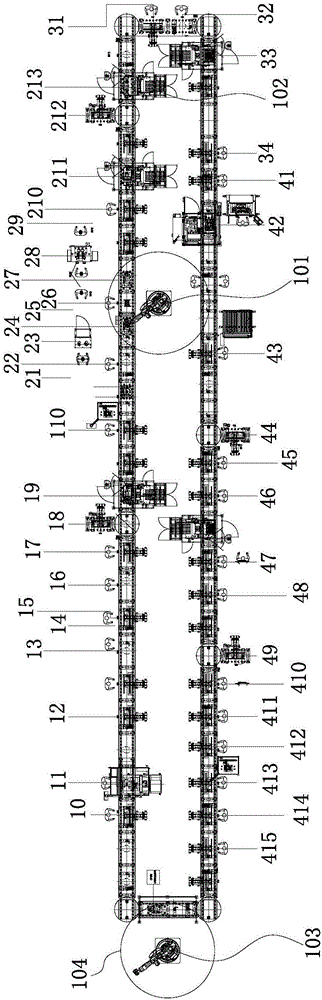 Engine assembly line and assembly method thereof