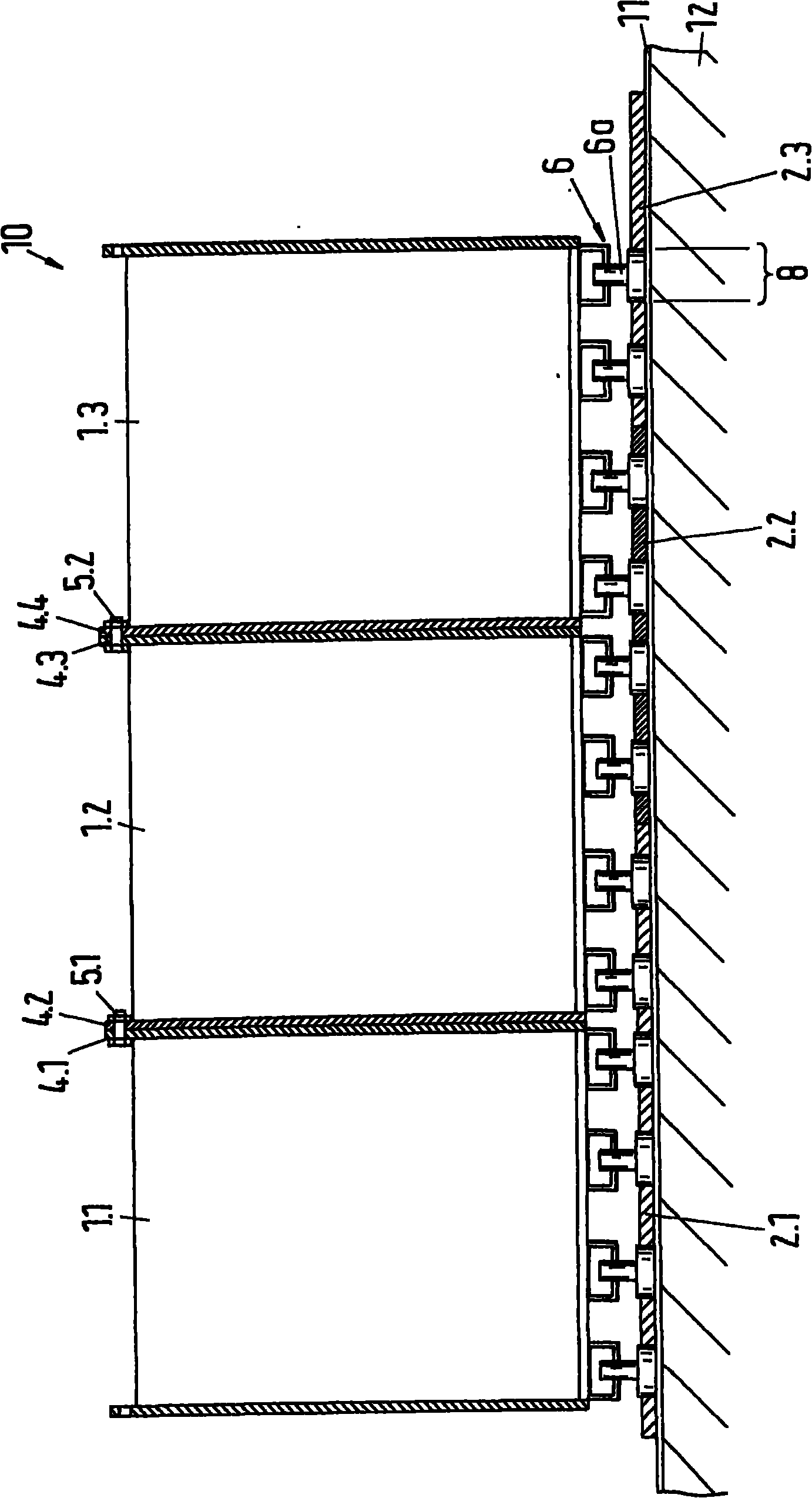 Storage rack arrangement for the storage of nuclear fuel elements