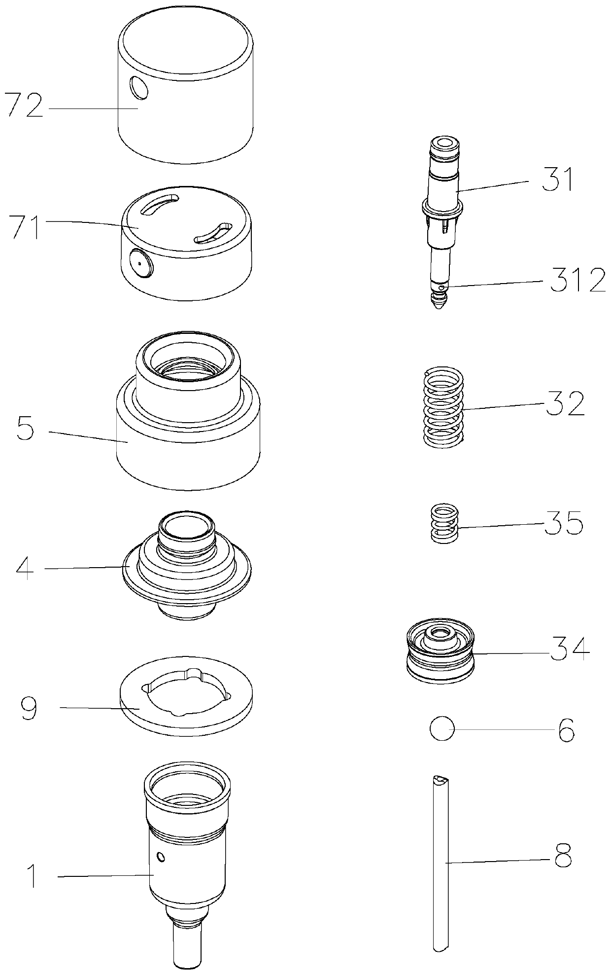 Spring external type perfume pump structure