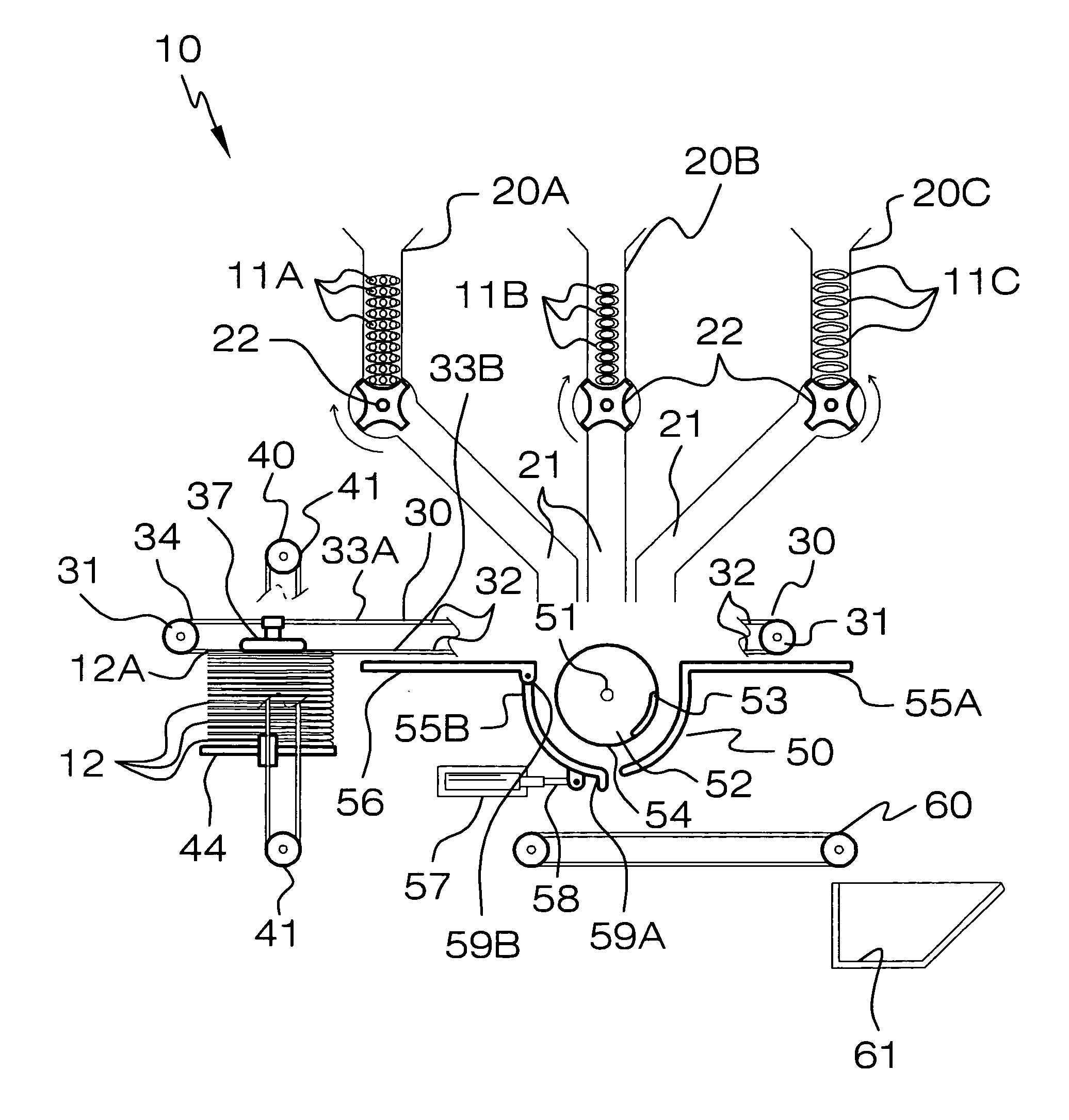 Device for wrapping a napkin about silverware and associated method
