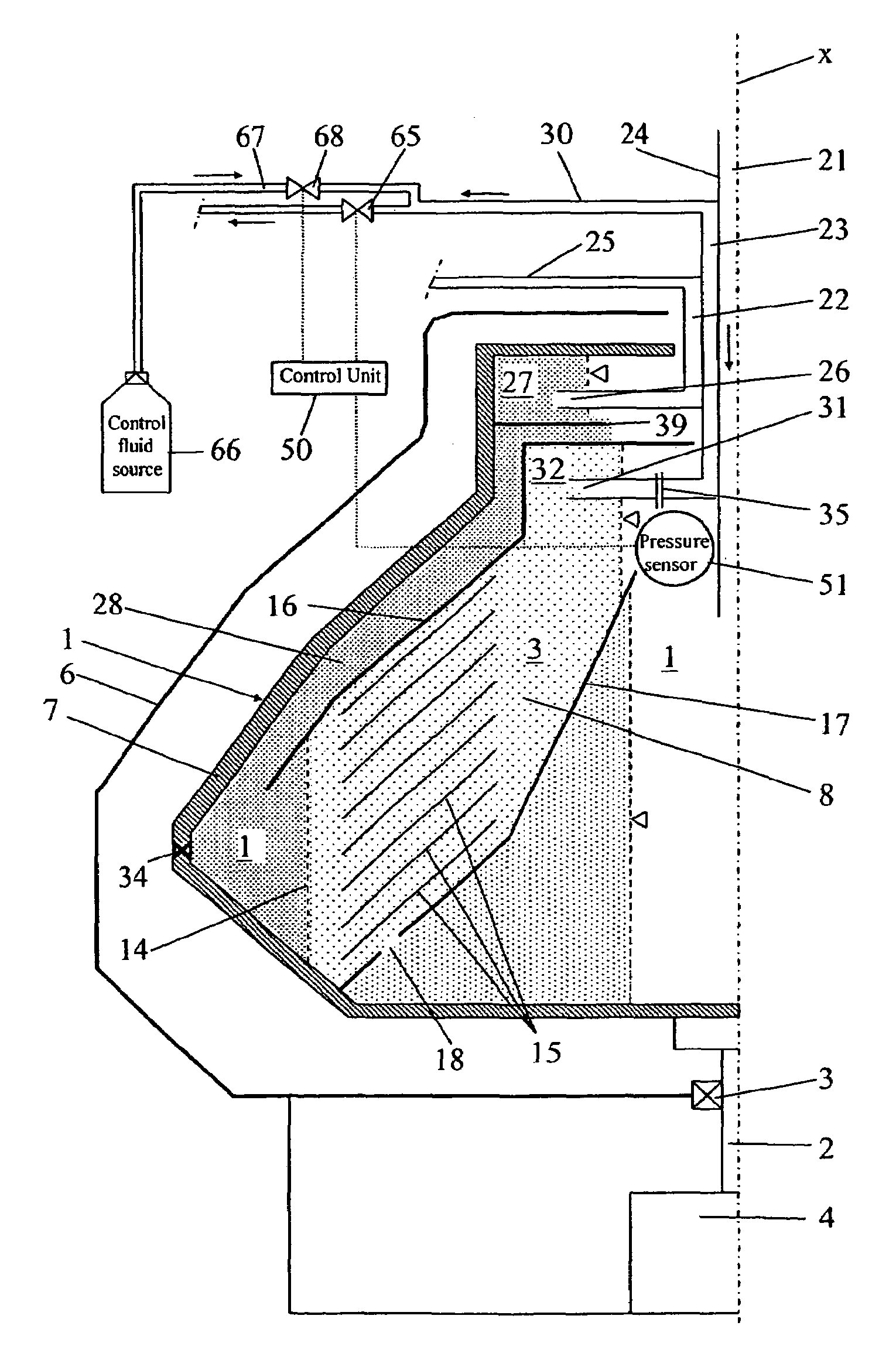 Apparatus and method for controlling the radial level of an interface in a centrifugal separator