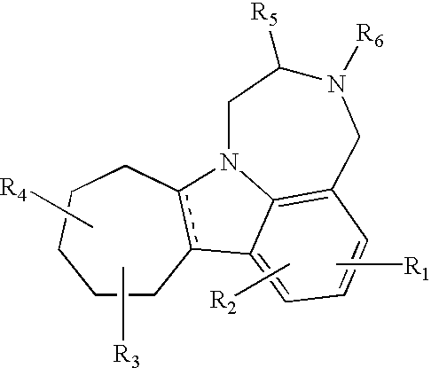 Cyclohepta [b] [1,4] diazepino [6,7, 1-hi] indoles and derivatives
