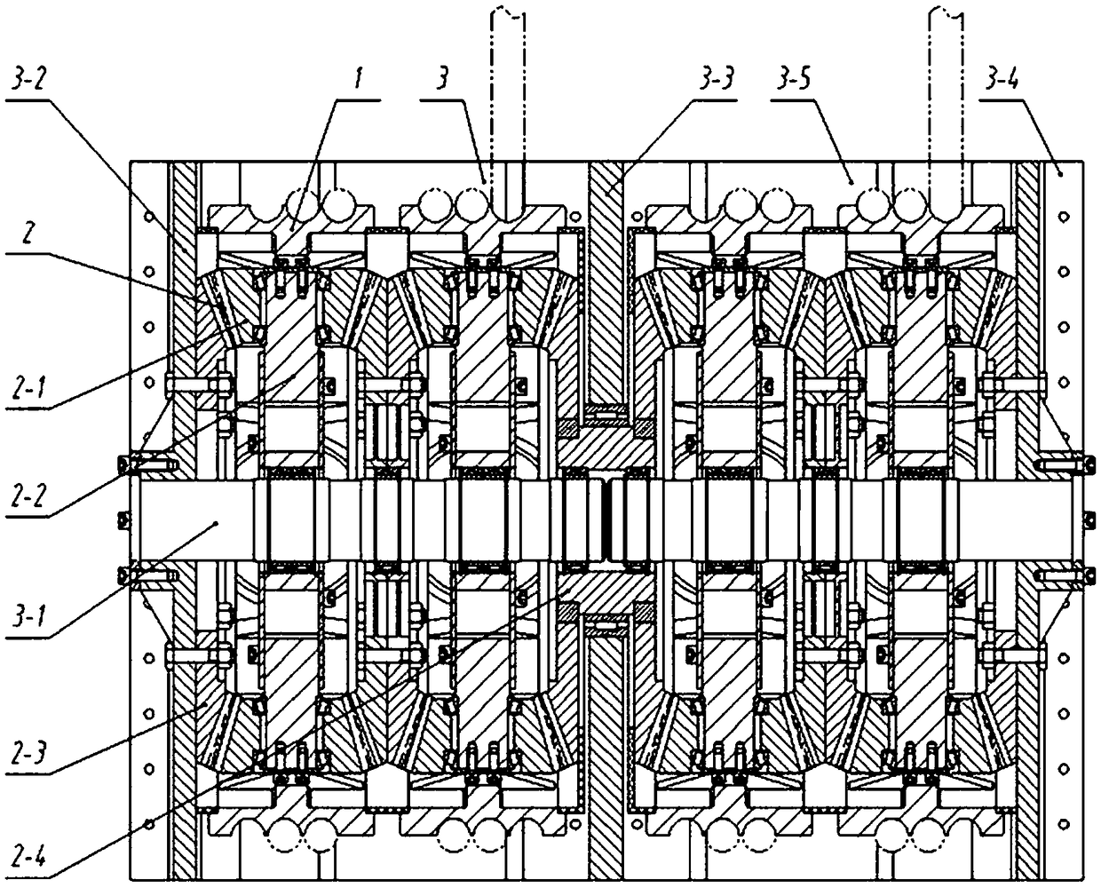 Automatic balancing device for tension of steel wire rope of large distance adjusting rope