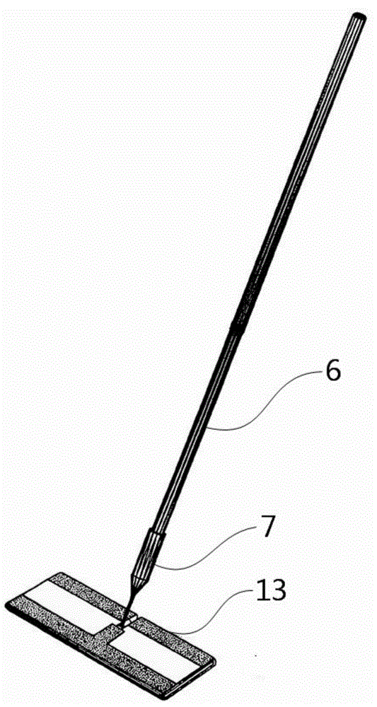 Mop with two holding rods