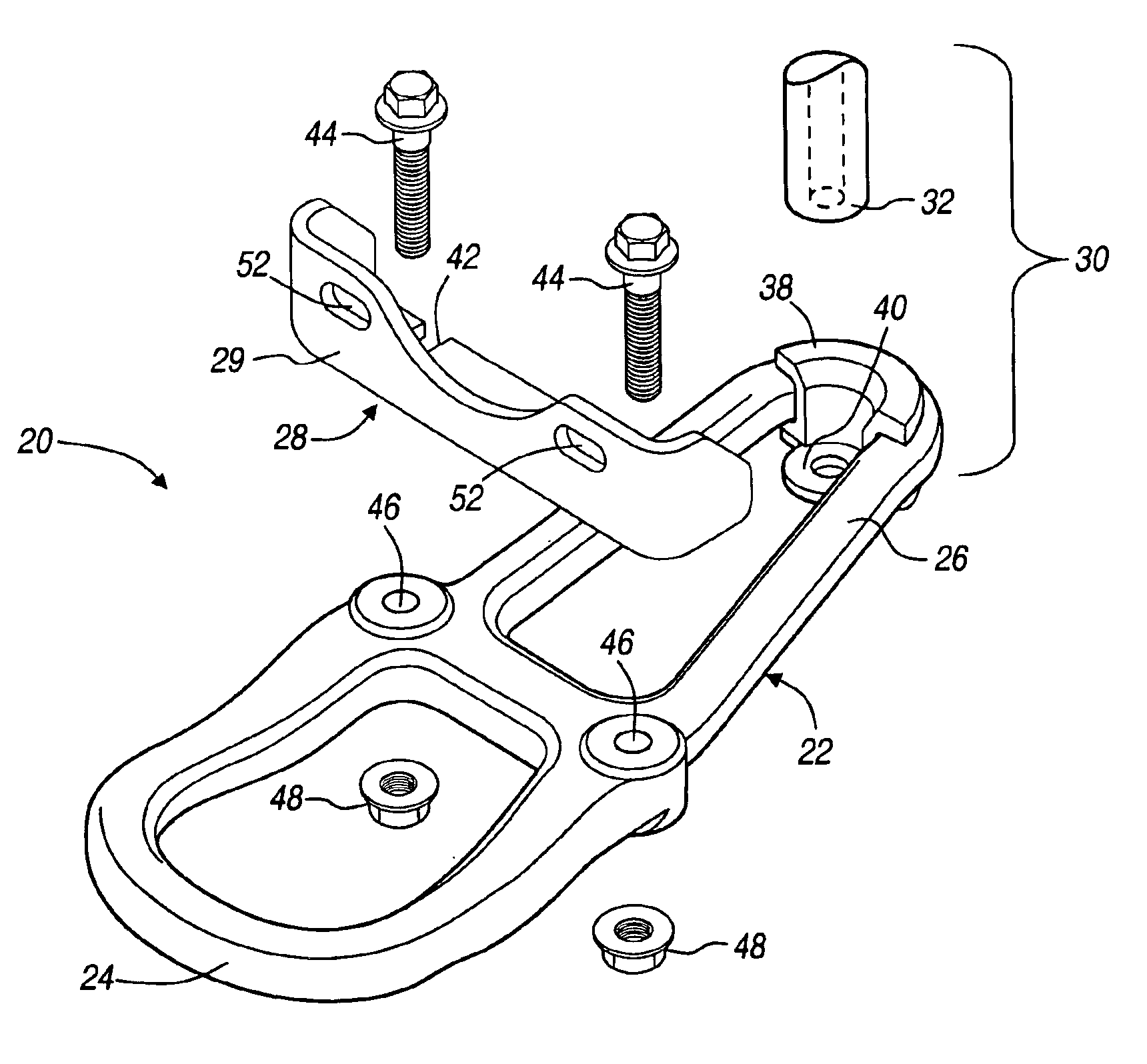 Detachable tow hook assembly
