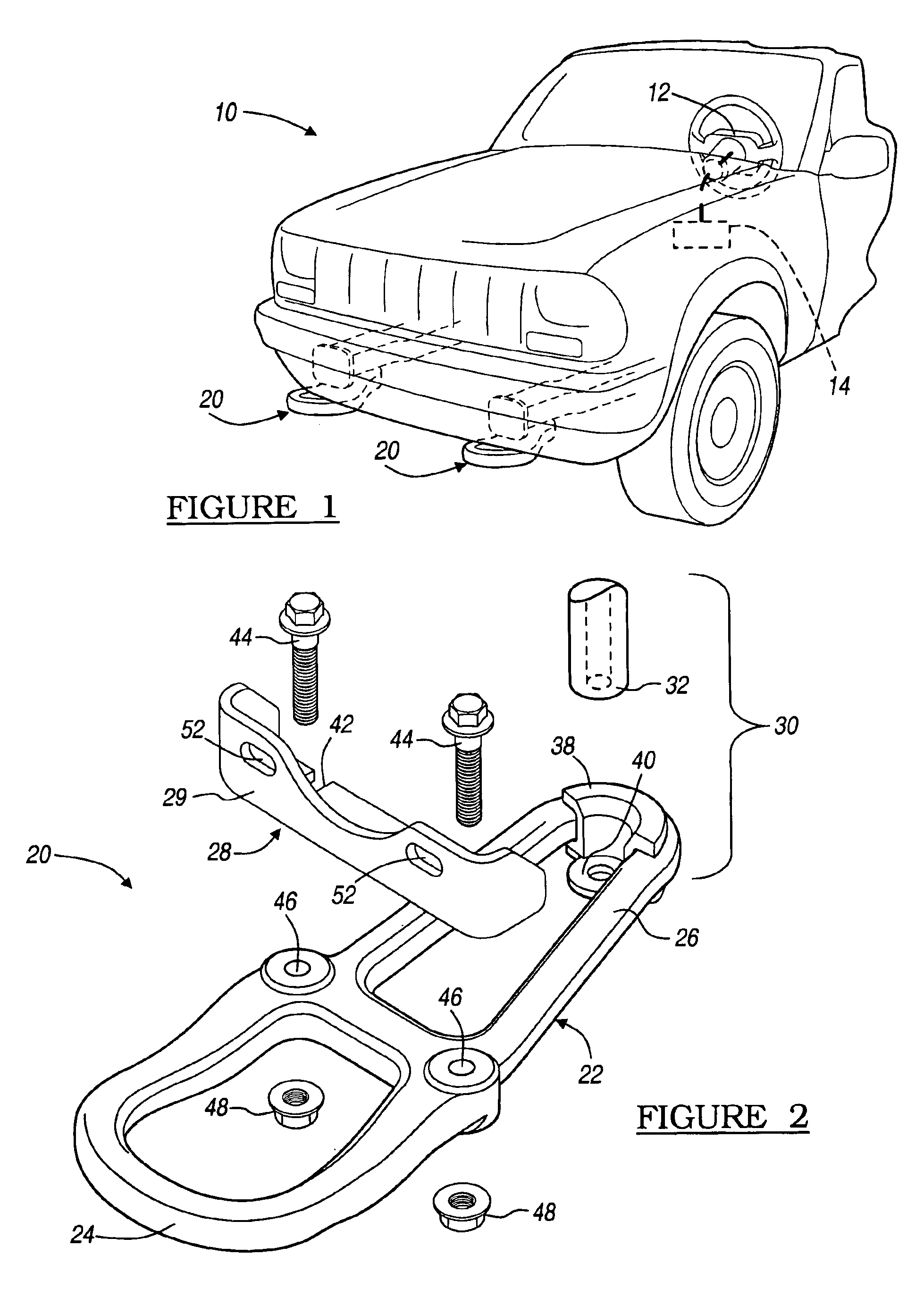 Detachable tow hook assembly