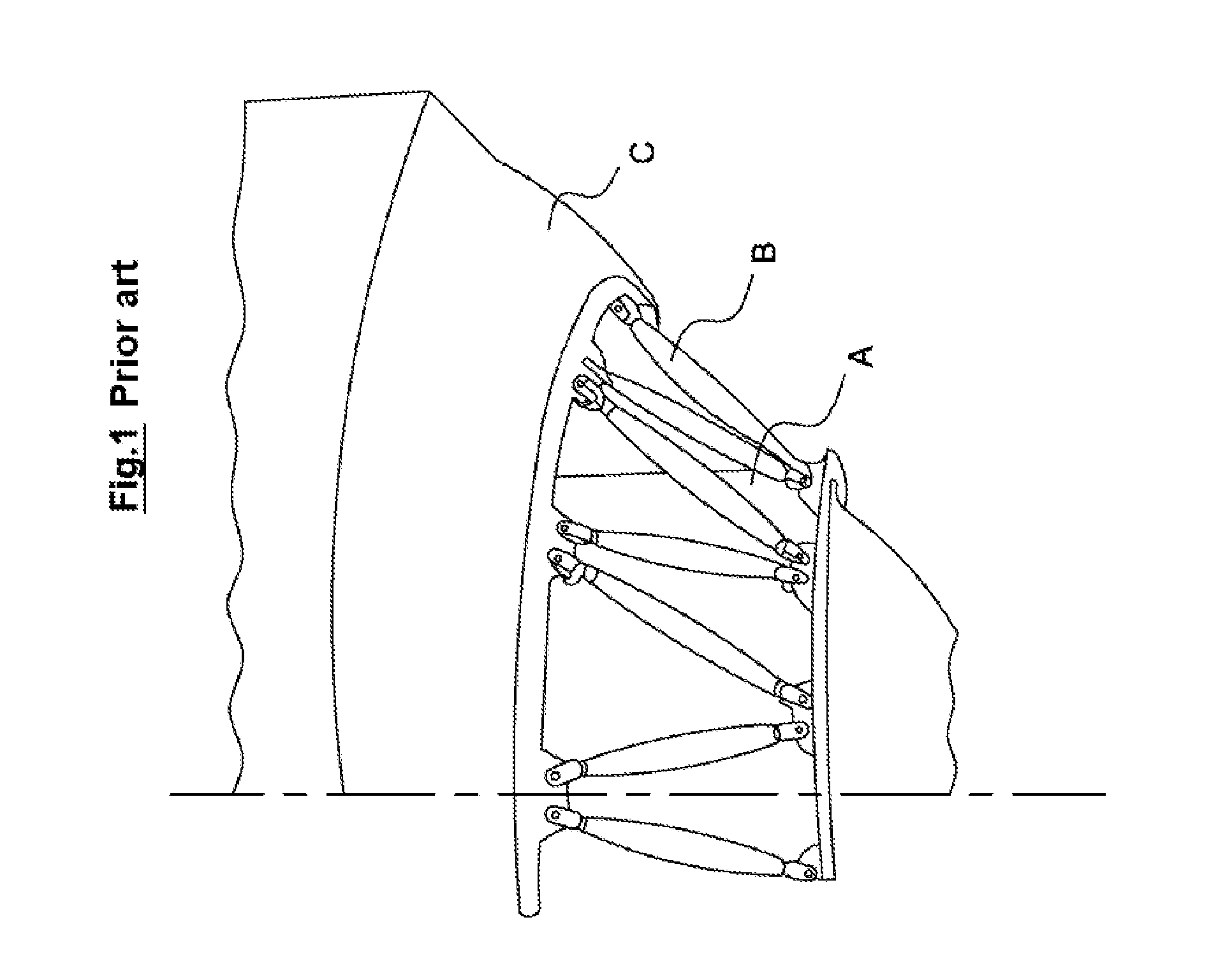 Device for retaining a tank in an aircraft