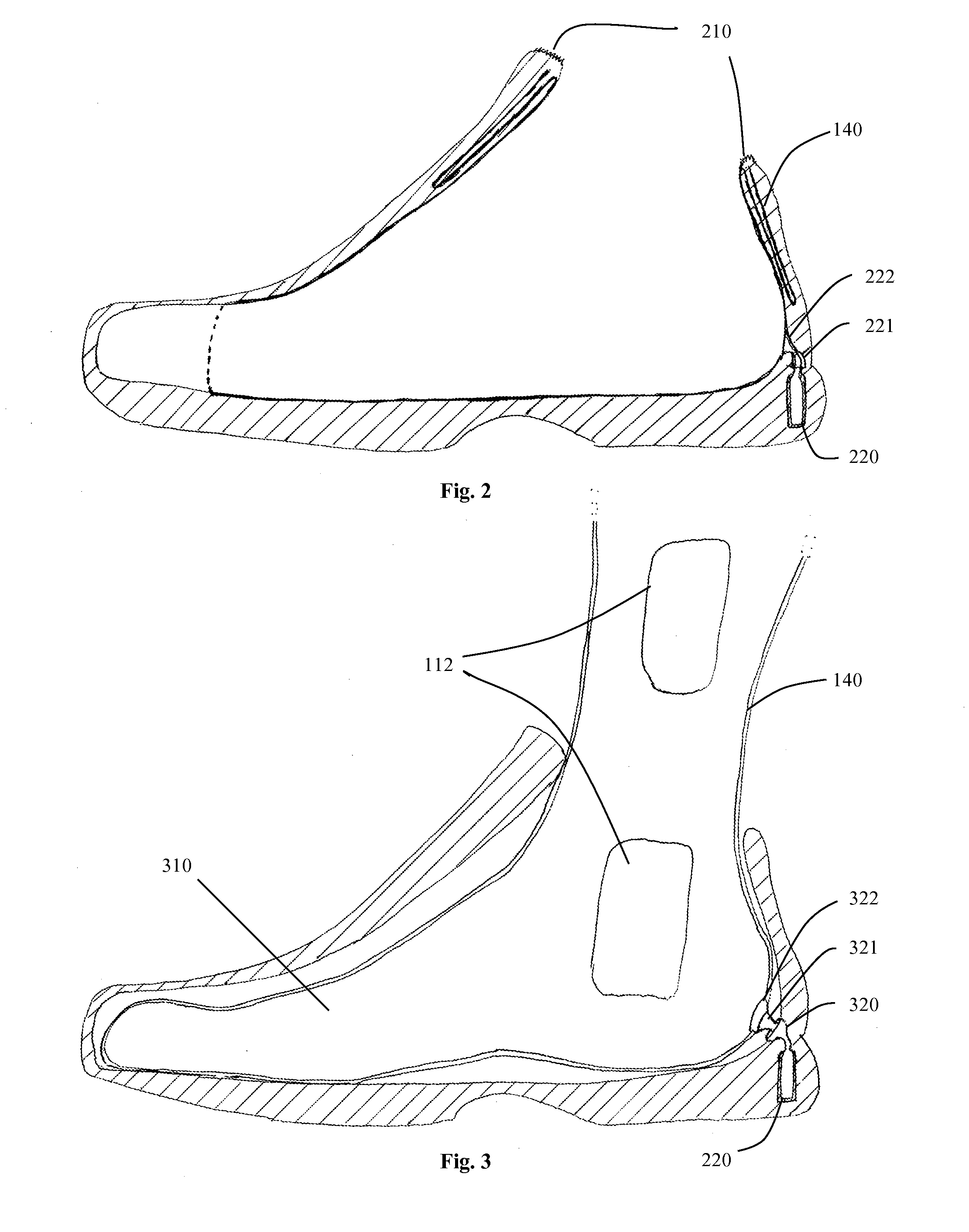Ankle airbag device and method for preventing sprain injuries