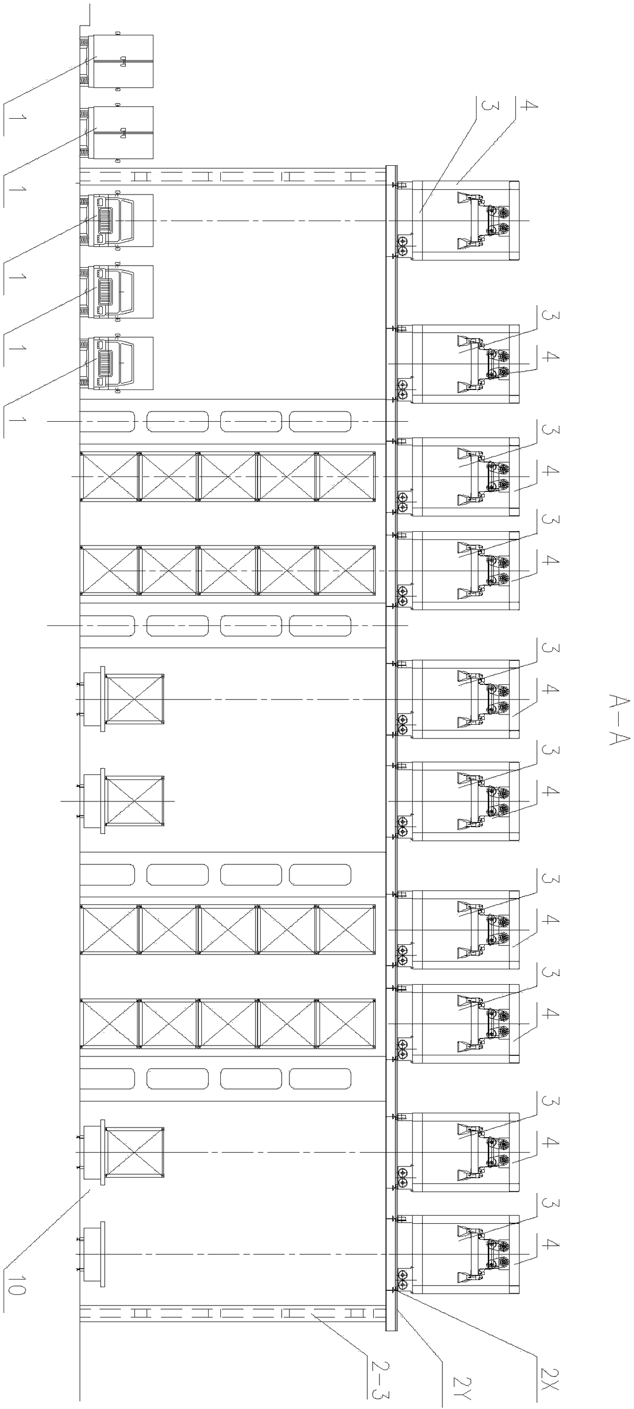 Loading and unloading operation area for container truck