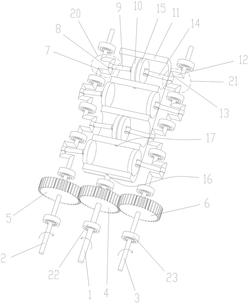 Two-cylinder horizontally opposed double crankshaft engine