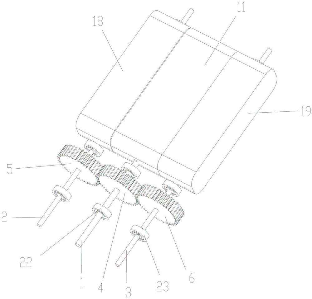 Two-cylinder horizontally opposed double crankshaft engine