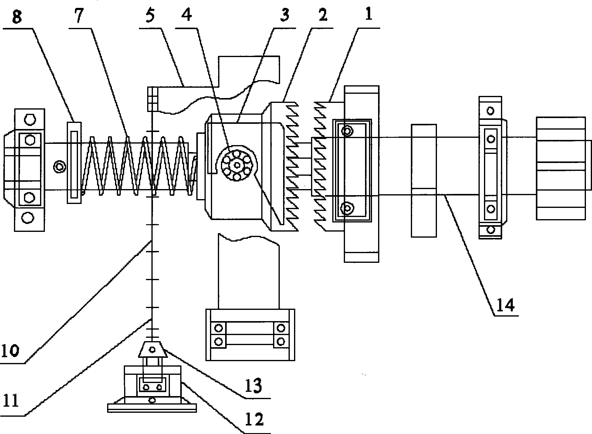 Rapid clutch device for straightening shearing machine for wire