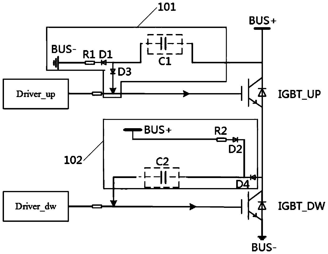 Absorption capacitor pre-charging circuit and peak voltage absorption circuit