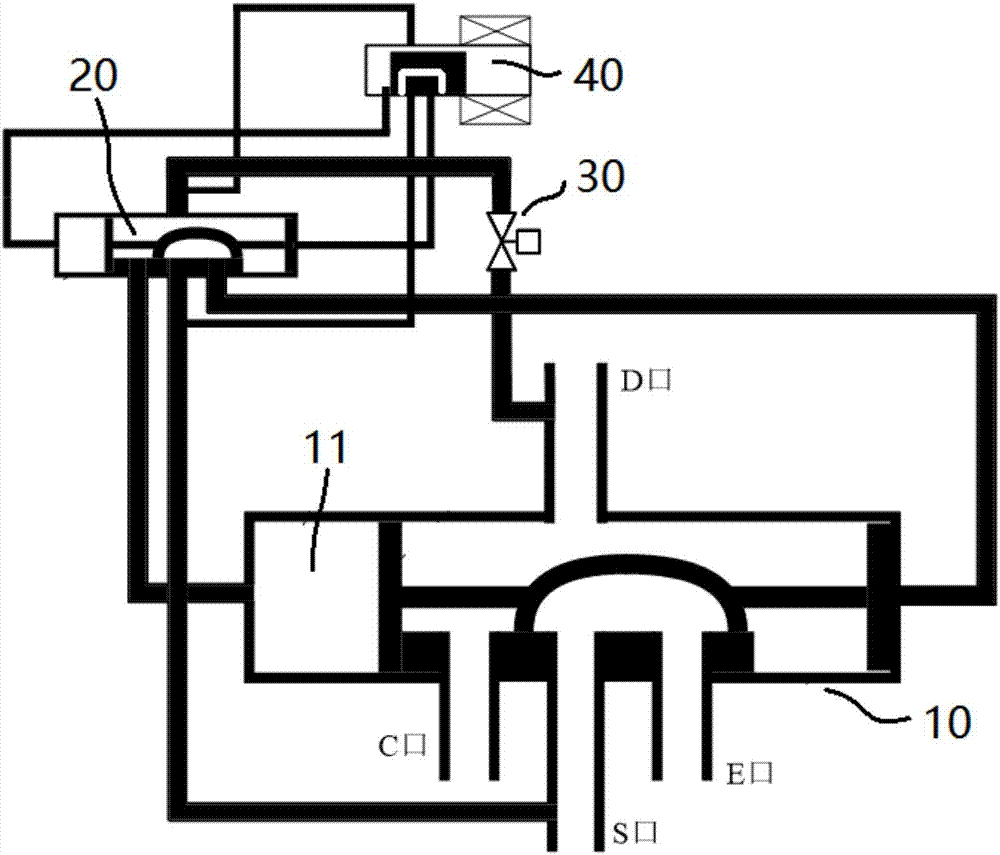Four-way valve, refrigerating system and control method of refrigerating system
