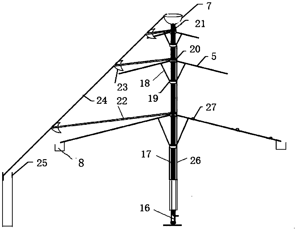 An umbrella-shaped tower-type photobiological cultivator