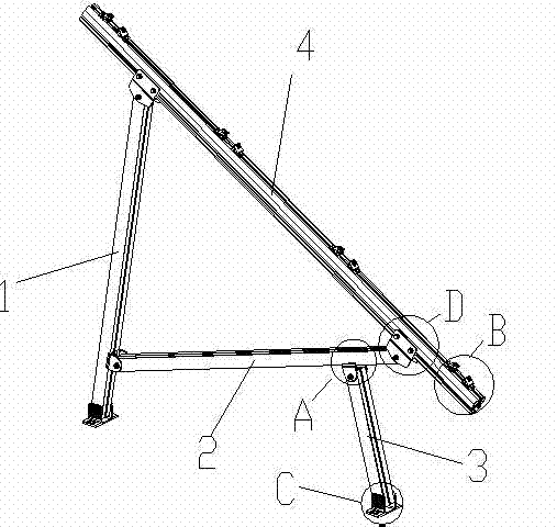 K-shaped support with angle-adjustable supporting surface