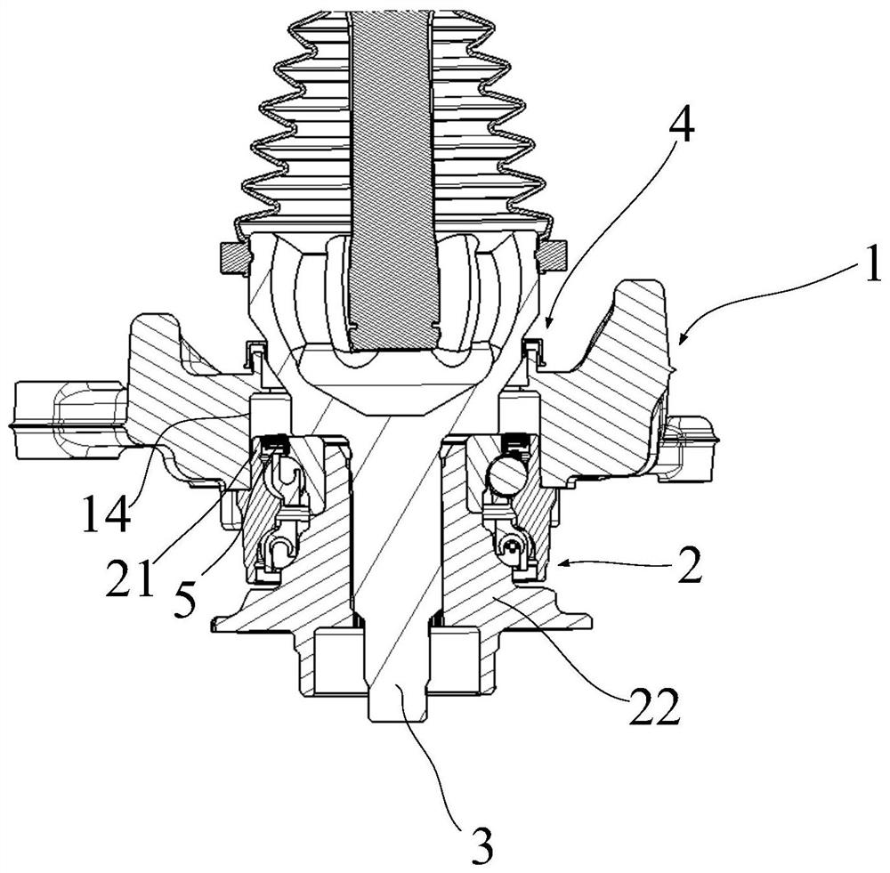 Sealing structure for end of hub bearing and automobile