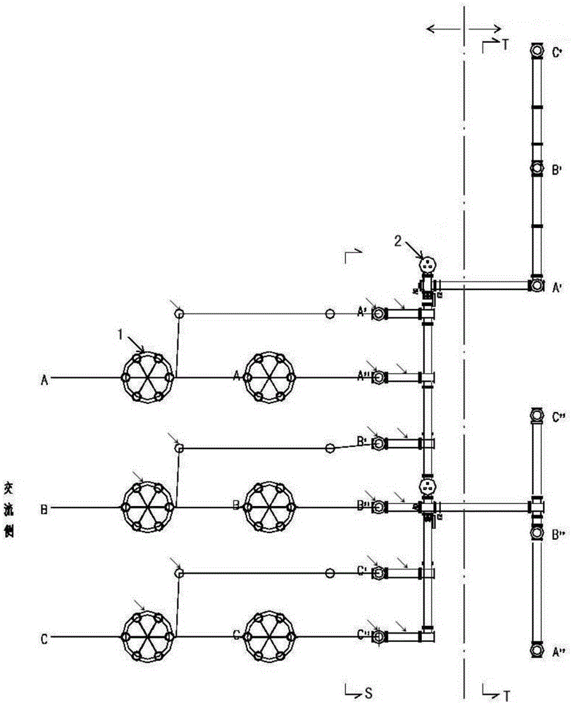 Connecting method and connecting structure of valve reactor and voltage source transverter in flexible direct current power transmission