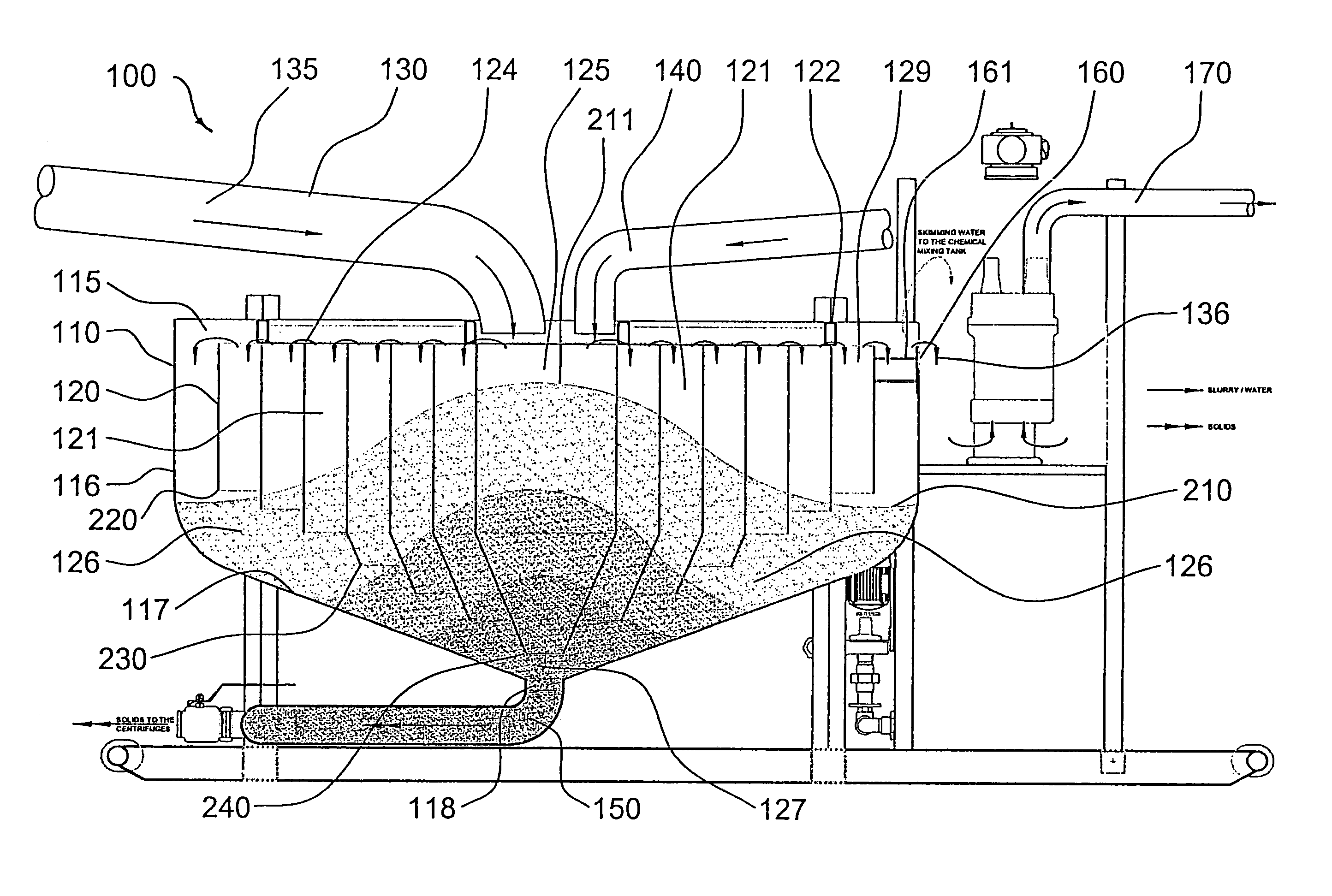 Apparatus and system for concentrating slurry solids