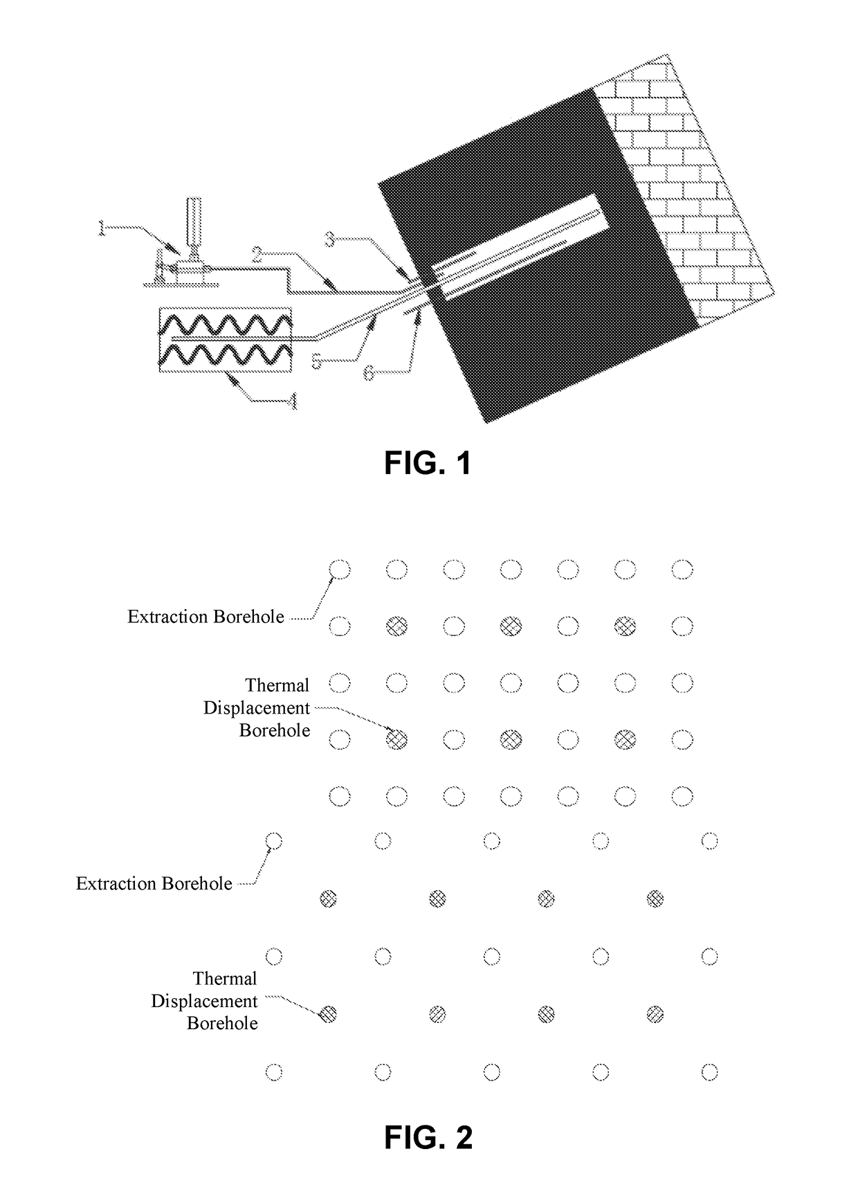 Method for thermal-displacement-type strengthened extraction in drill hole