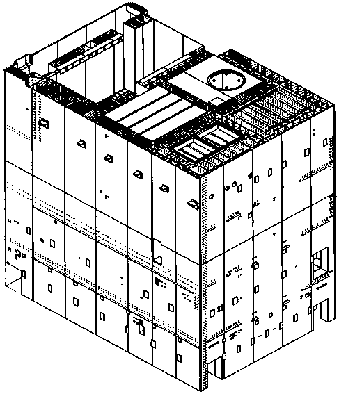 A method for assembling a large steel structure module of a nuclear power plant