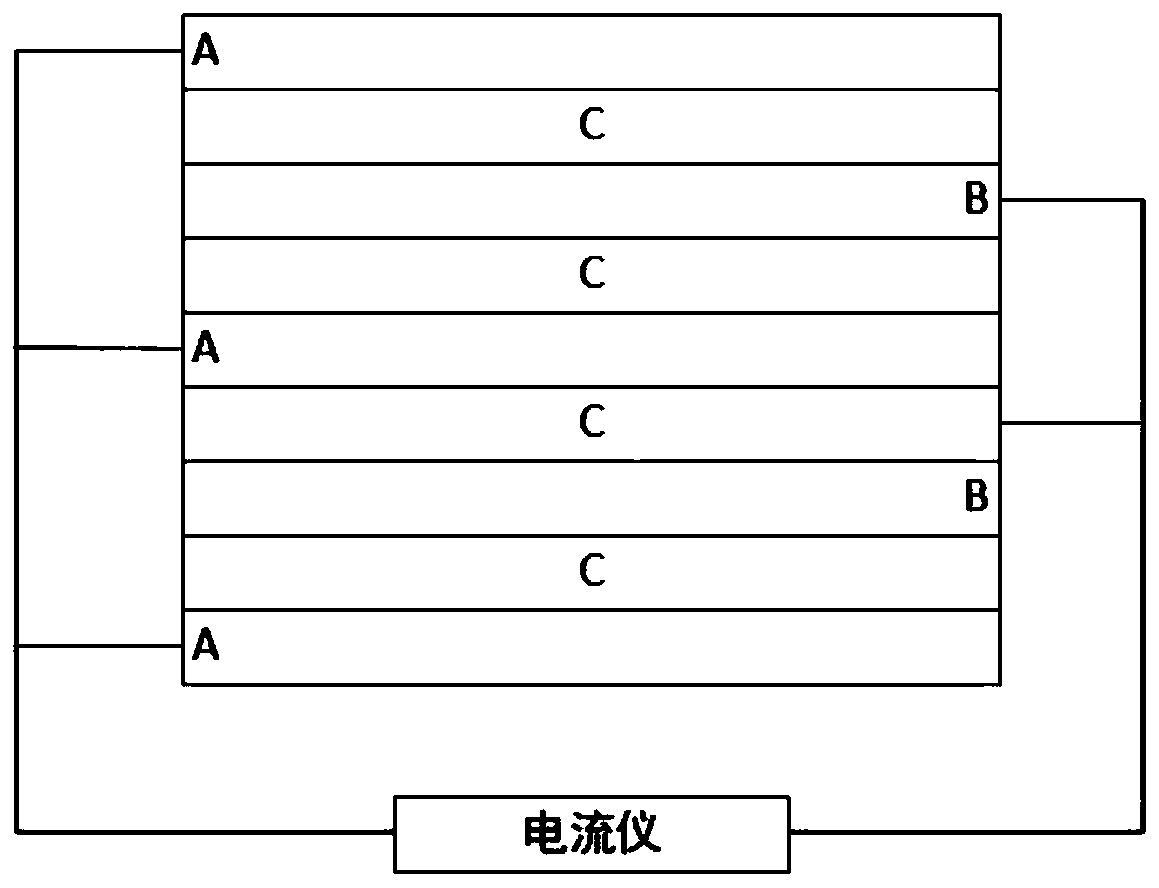 Galvanic coupling atmospheric corrosion sensor and manufacturing method thereof