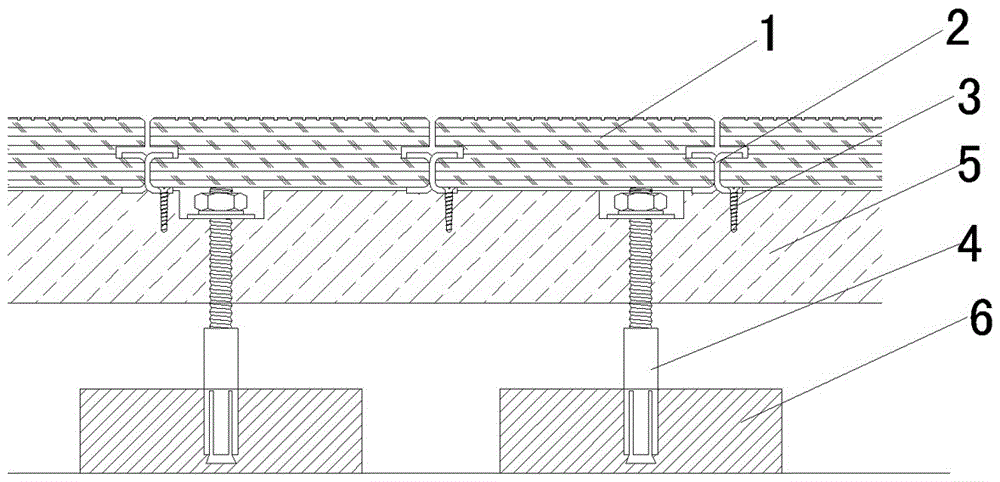 Nailless preservative wood installation structure