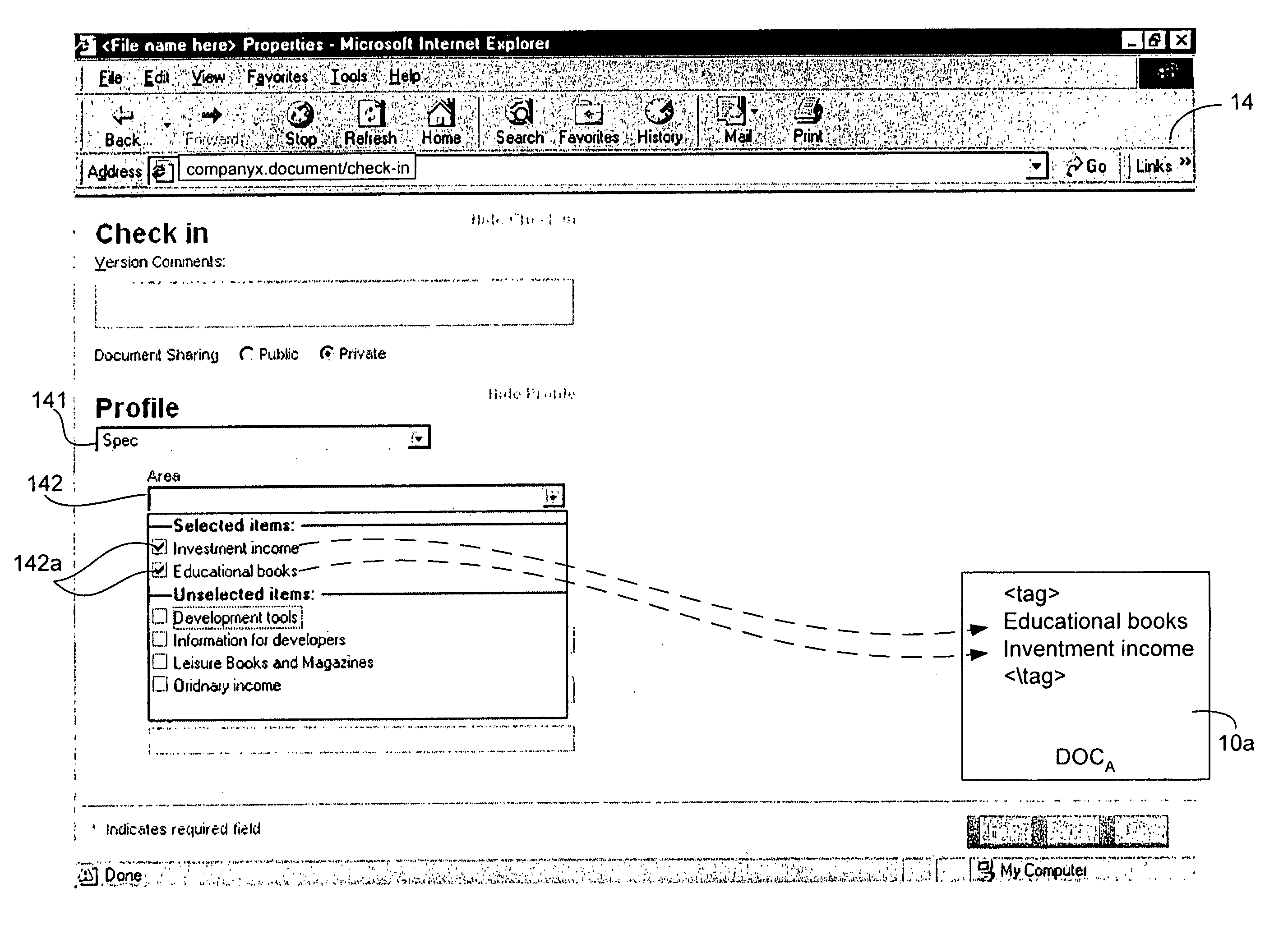 Method for selecting terms from vocabularies in a category-based system