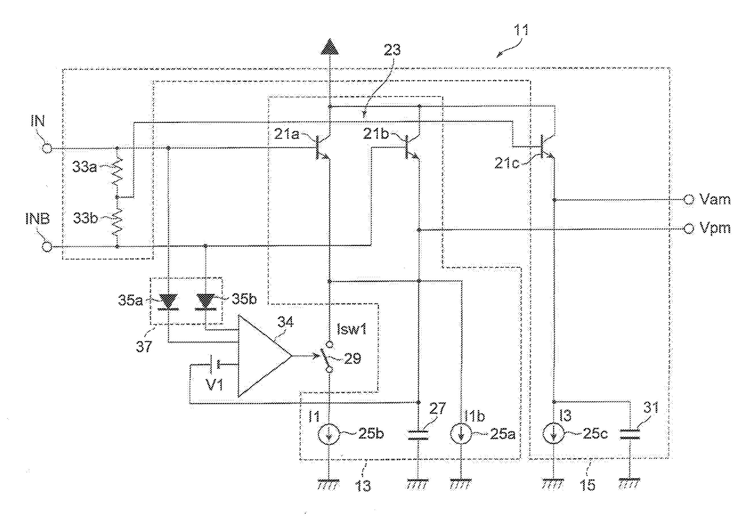 Detection circuit for detecting signal amplitude