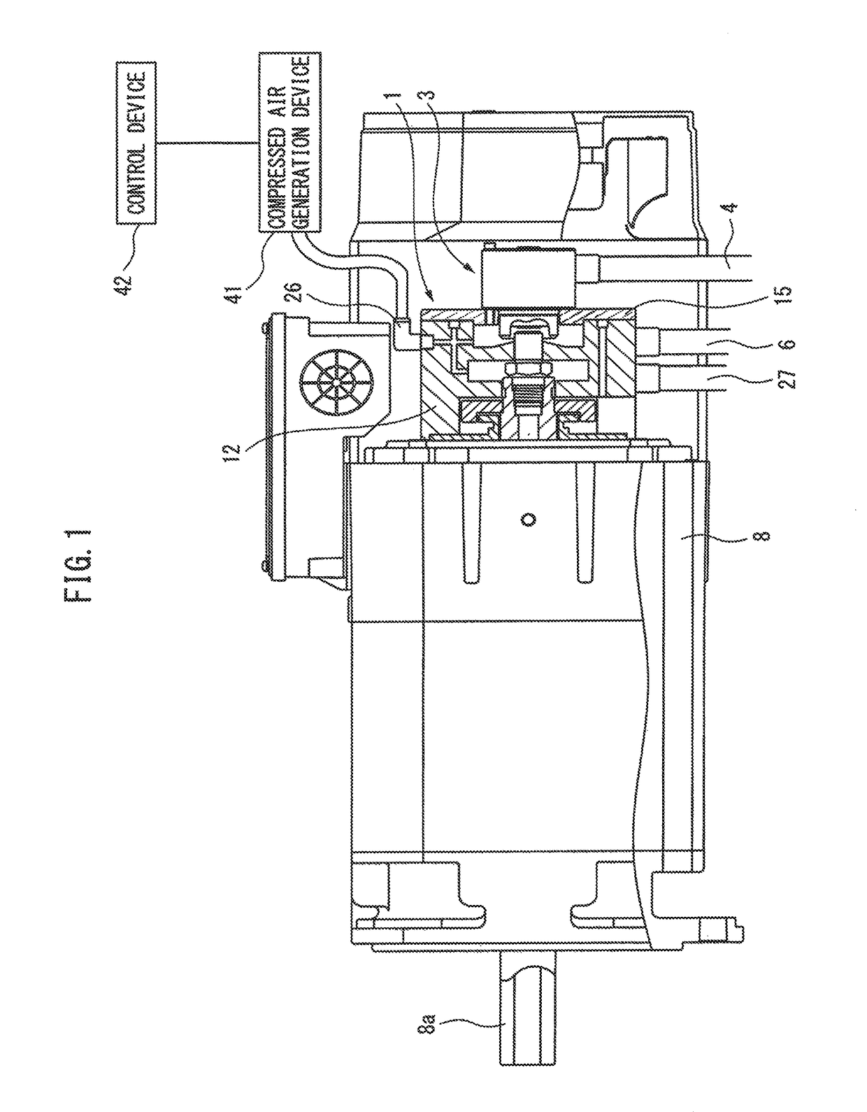 Rotary joint support structure spindle of machine tool, and electric motor