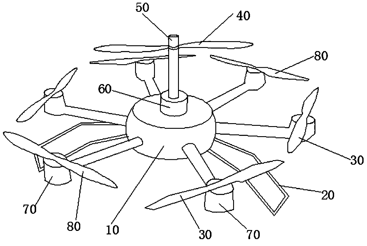 Hybrid power unmanned aerial vehicle with two kinds of rotors and control method thereof