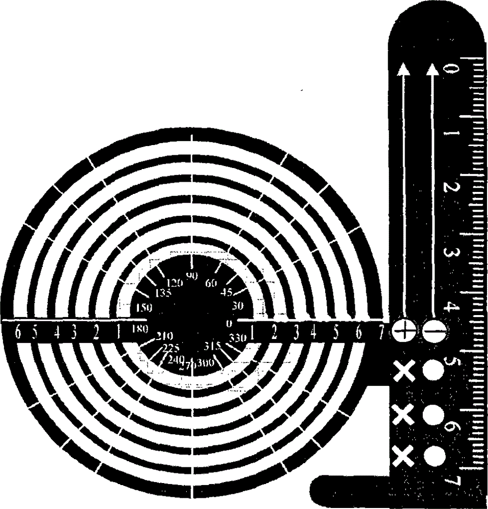 Drawing device with functions of set square, compasses and protractor