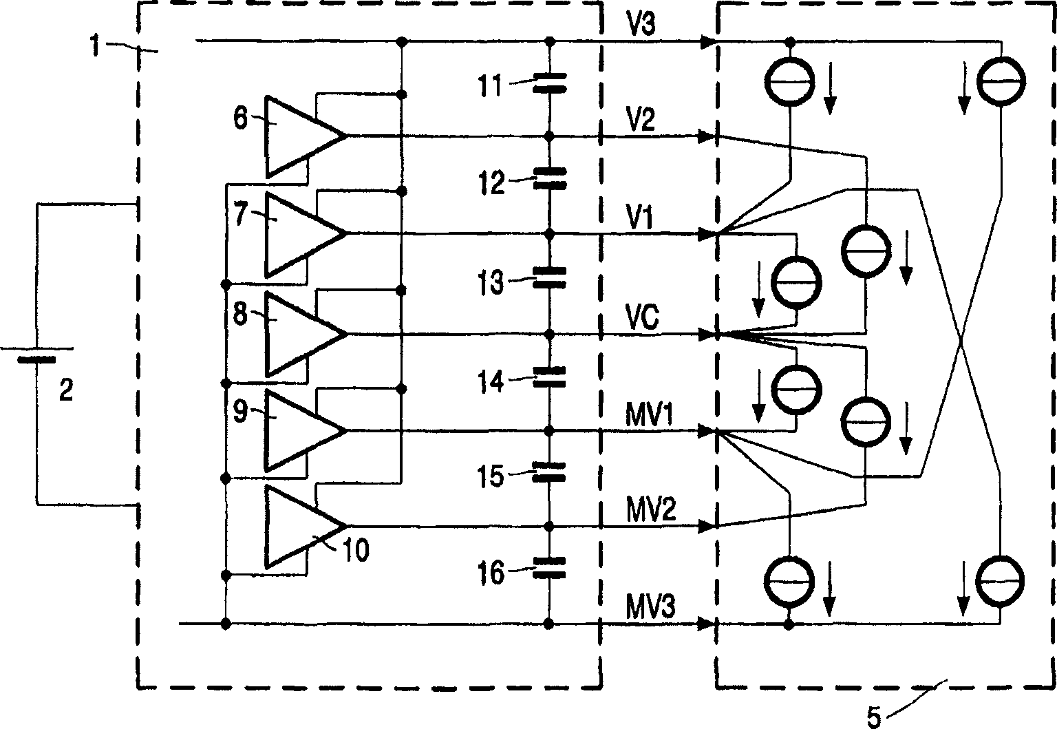 Multi output dc/dc converter for liquid crystal display device