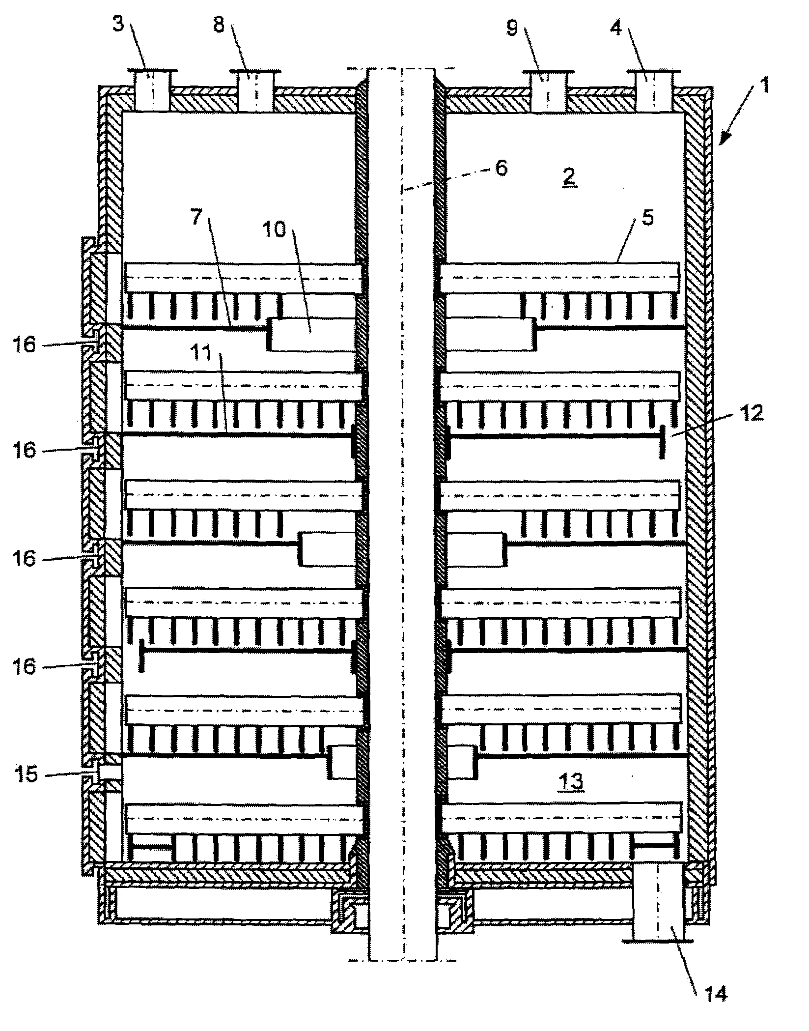 Process for the treatment of contaminated metal residues and apparatus for implementing it
