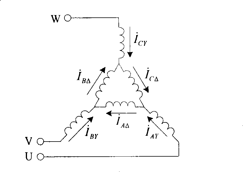 Method for modifying double layer winded performing winding into Y-Delta mixed performed winding
