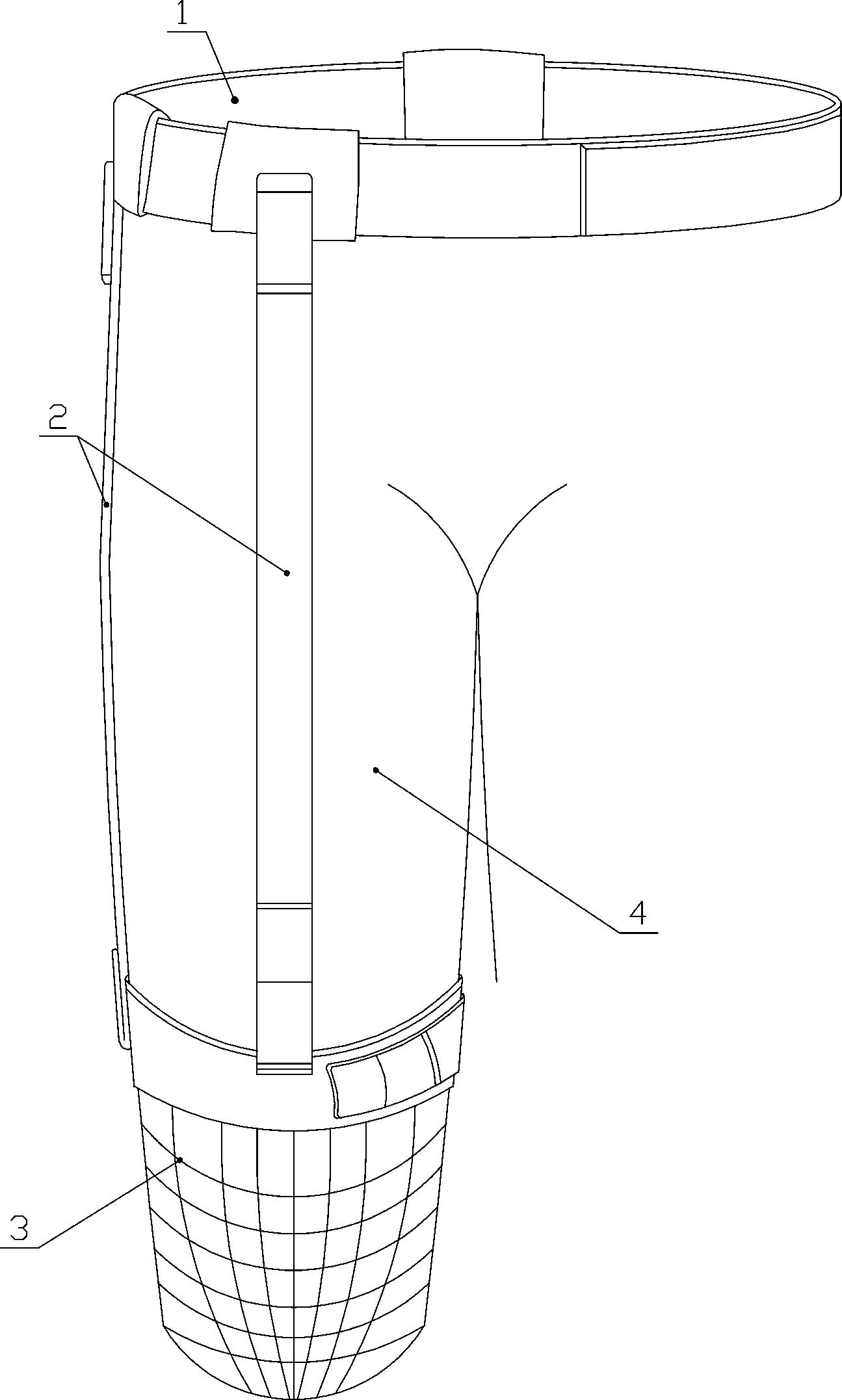 Adjustable postoperative binding and fixing band for lower extremity amputation