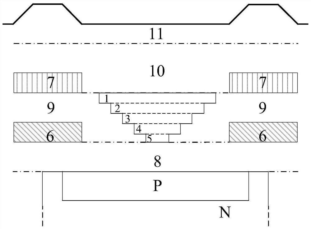 Single photon avalanche diode detector with echelle grating structure and manufacturing method