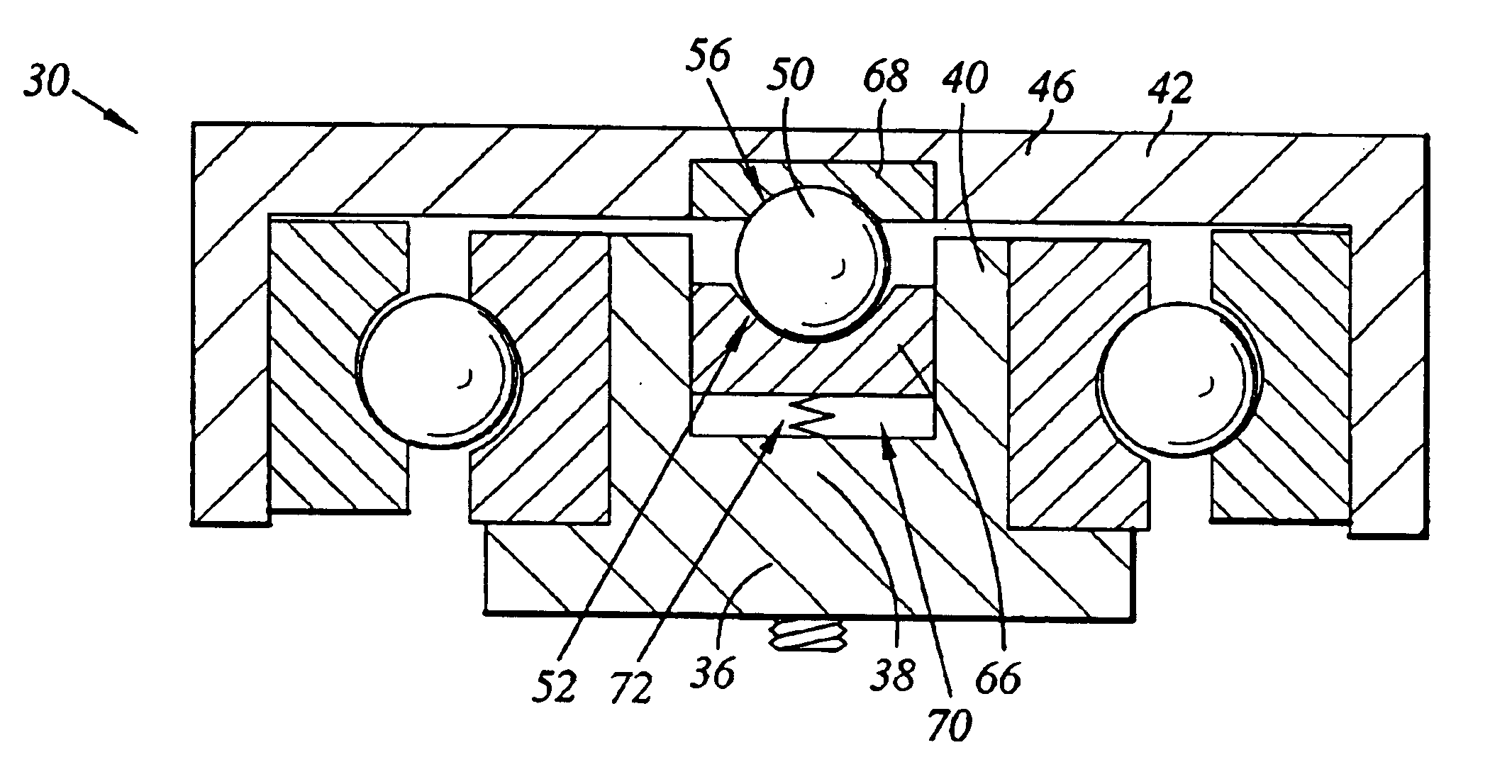 Pivot bearing cartridge including central pivot element and ball bearing set
