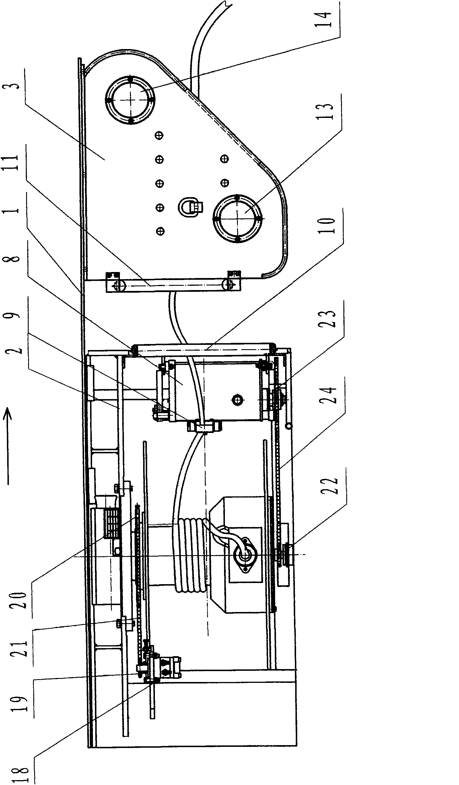 Vehicle-mounted cable reeling and unreeling device