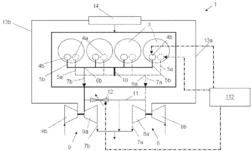 Charged internal combustion engine and method to operate such an engine