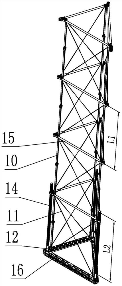 A hinged automatic drive unit and a folding support arm driven by a folding screw